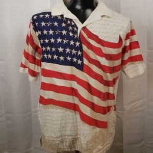 Mens Royal Air American Flag Polo size XL